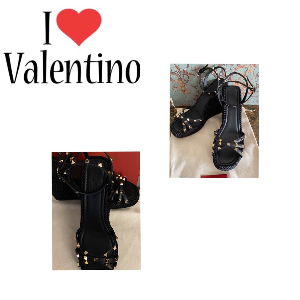 ❌ SOLD ❌ Valentino Rockstud Wedge Sandals | BLACK